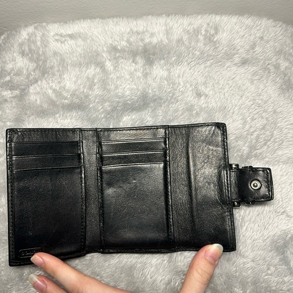 Coach Vintage Authentic Black Leather Trifold Wallet. - Picture 4 of 7